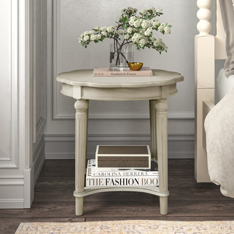 Antique white deals round end table